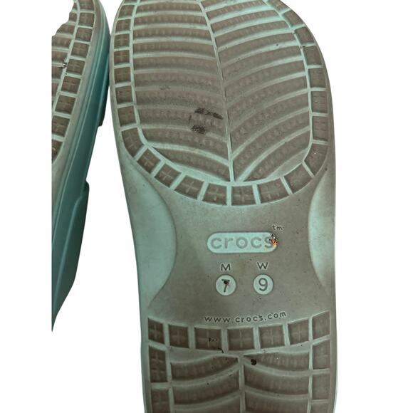 Crocs Classic Slides Womens Size 9 Blue Double Strap Slip-On Sandals - Picture 9 of 9